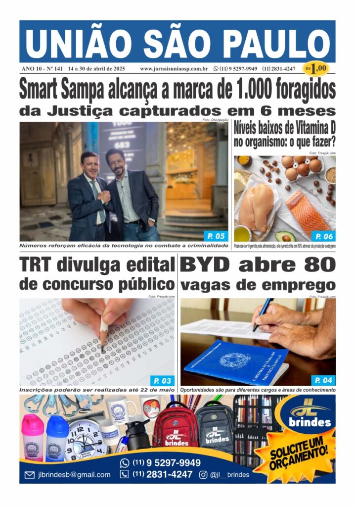 Capa do Jornal União São Paulo - Edição Abril 2025
