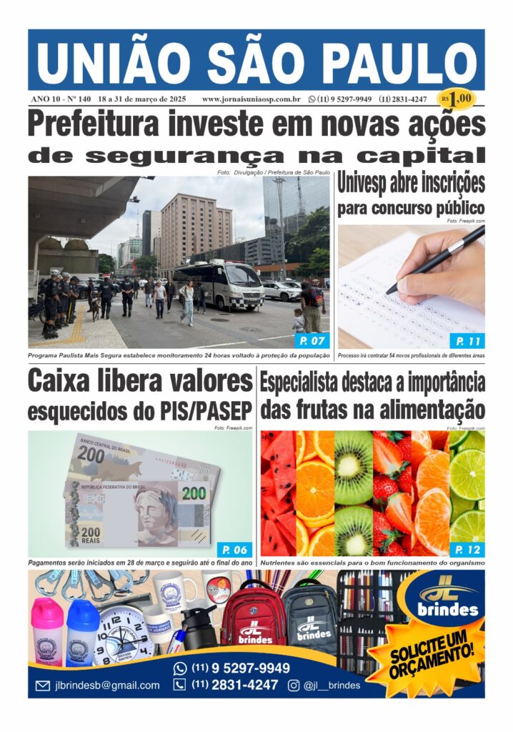 Edição impressa do Jornal União São Paulo Março de 2025